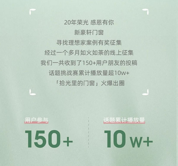 新豪轩门窗·获奖名单 | 狂宠铁杆用户,一起解锁美好拾光 新豪轩门窗·获奖名单 | 狂宠铁杆用户,一起解锁美好拾光